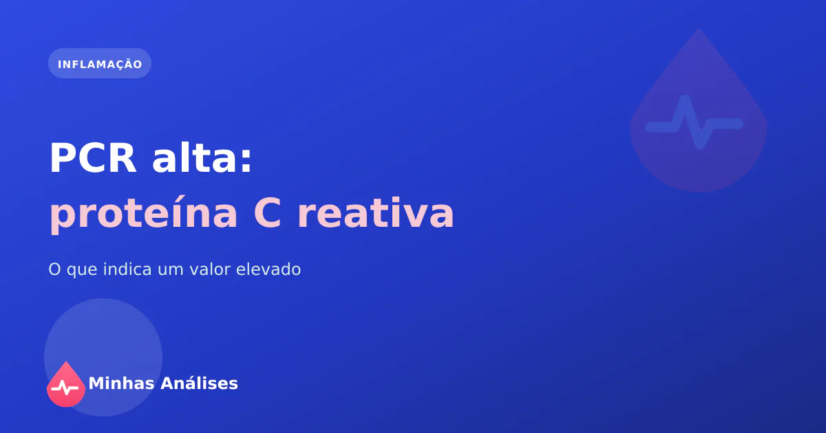 Tubo para o doseamento da proteína C reativa com um resultado a mostrar a PCR elevada