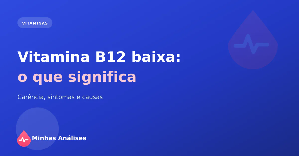 Tubo para o doseamento da vitamina B12 ao lado de um resultado a mostrar um valor baixo